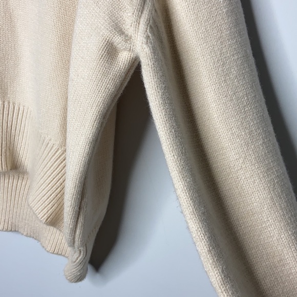 Cream Turtleneck Thick Knit Sweater with Heart Embroidered Detail - Picture 4 of 10